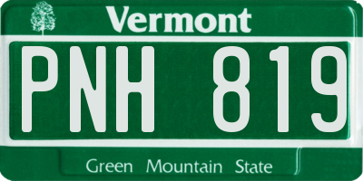 VT license plate PNH819