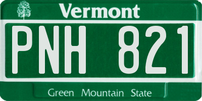 VT license plate PNH821
