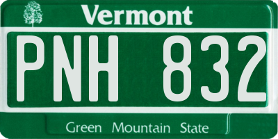 VT license plate PNH832