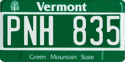 VT license plate PNH835