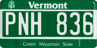 VT license plate PNH836