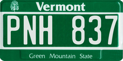 VT license plate PNH837