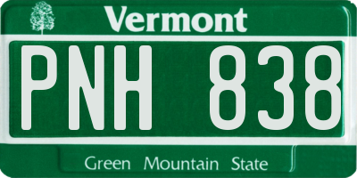 VT license plate PNH838