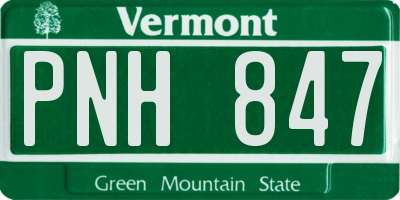 VT license plate PNH847