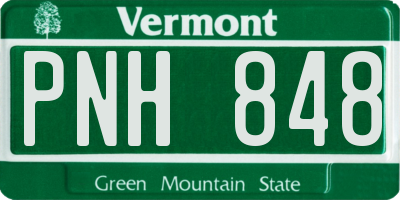 VT license plate PNH848
