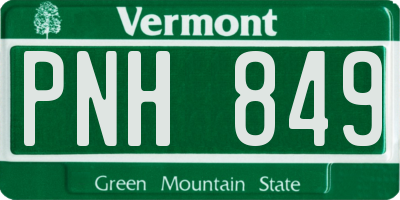 VT license plate PNH849