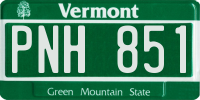 VT license plate PNH851