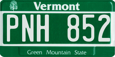 VT license plate PNH852