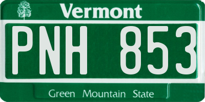 VT license plate PNH853
