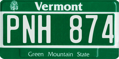 VT license plate PNH874