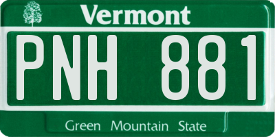 VT license plate PNH881