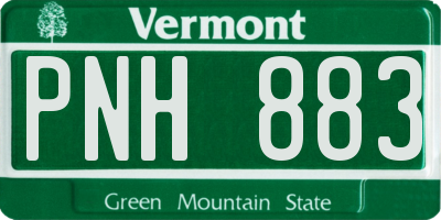 VT license plate PNH883