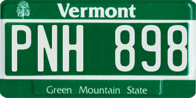VT license plate PNH898