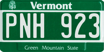 VT license plate PNH923