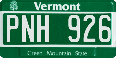 VT license plate PNH926