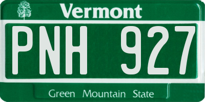 VT license plate PNH927