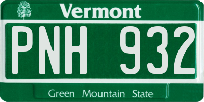 VT license plate PNH932