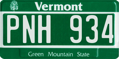 VT license plate PNH934