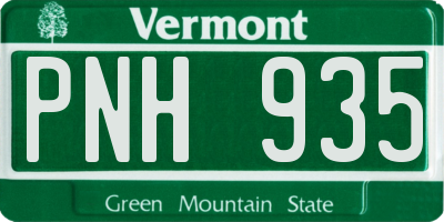 VT license plate PNH935