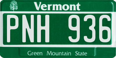 VT license plate PNH936
