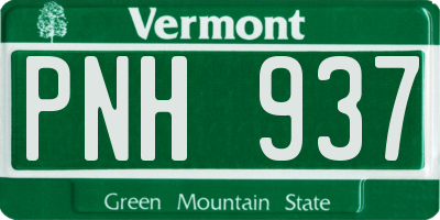 VT license plate PNH937