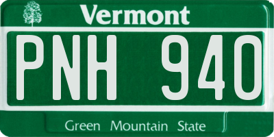 VT license plate PNH940
