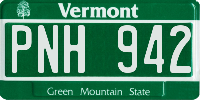 VT license plate PNH942