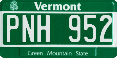 VT license plate PNH952