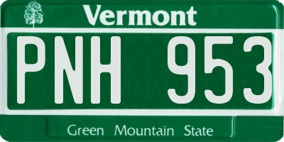 VT license plate PNH953
