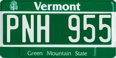 VT license plate PNH955
