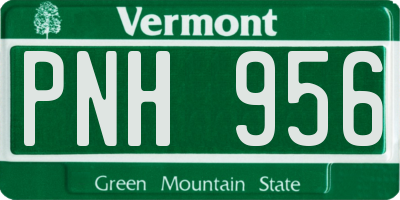 VT license plate PNH956