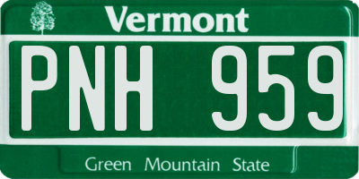 VT license plate PNH959