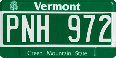 VT license plate PNH972