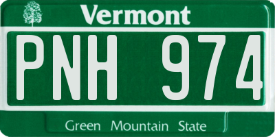 VT license plate PNH974