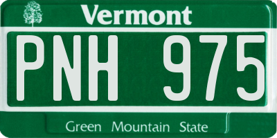VT license plate PNH975