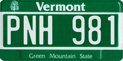 VT license plate PNH981
