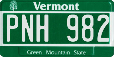 VT license plate PNH982