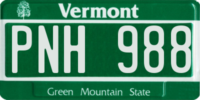 VT license plate PNH988