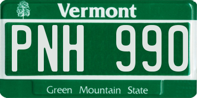 VT license plate PNH990
