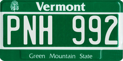 VT license plate PNH992