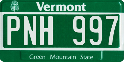 VT license plate PNH997