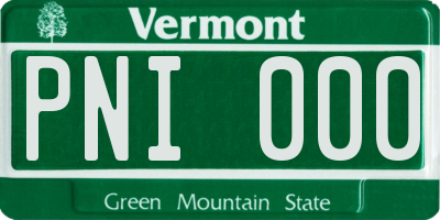 VT license plate PNI000