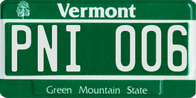 VT license plate PNI006