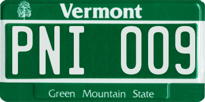 VT license plate PNI009