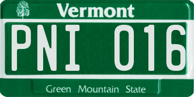 VT license plate PNI016