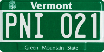 VT license plate PNI021
