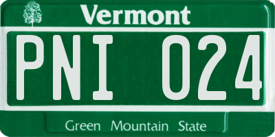 VT license plate PNI024