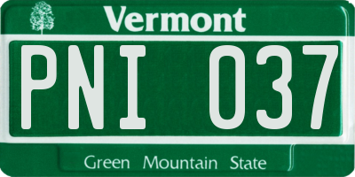 VT license plate PNI037