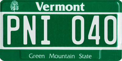 VT license plate PNI040