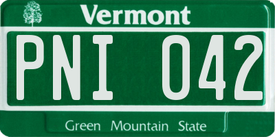 VT license plate PNI042